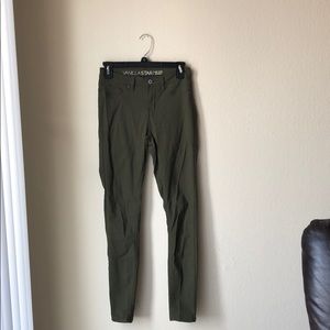 Green skinny mid rise jeans